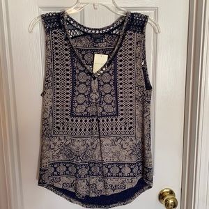 Lucky Brand Women’s sleeveless boho style top